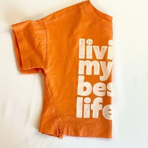 Old Navy Living My Best Life Cropped Tee Size 8 Graphic Shirt